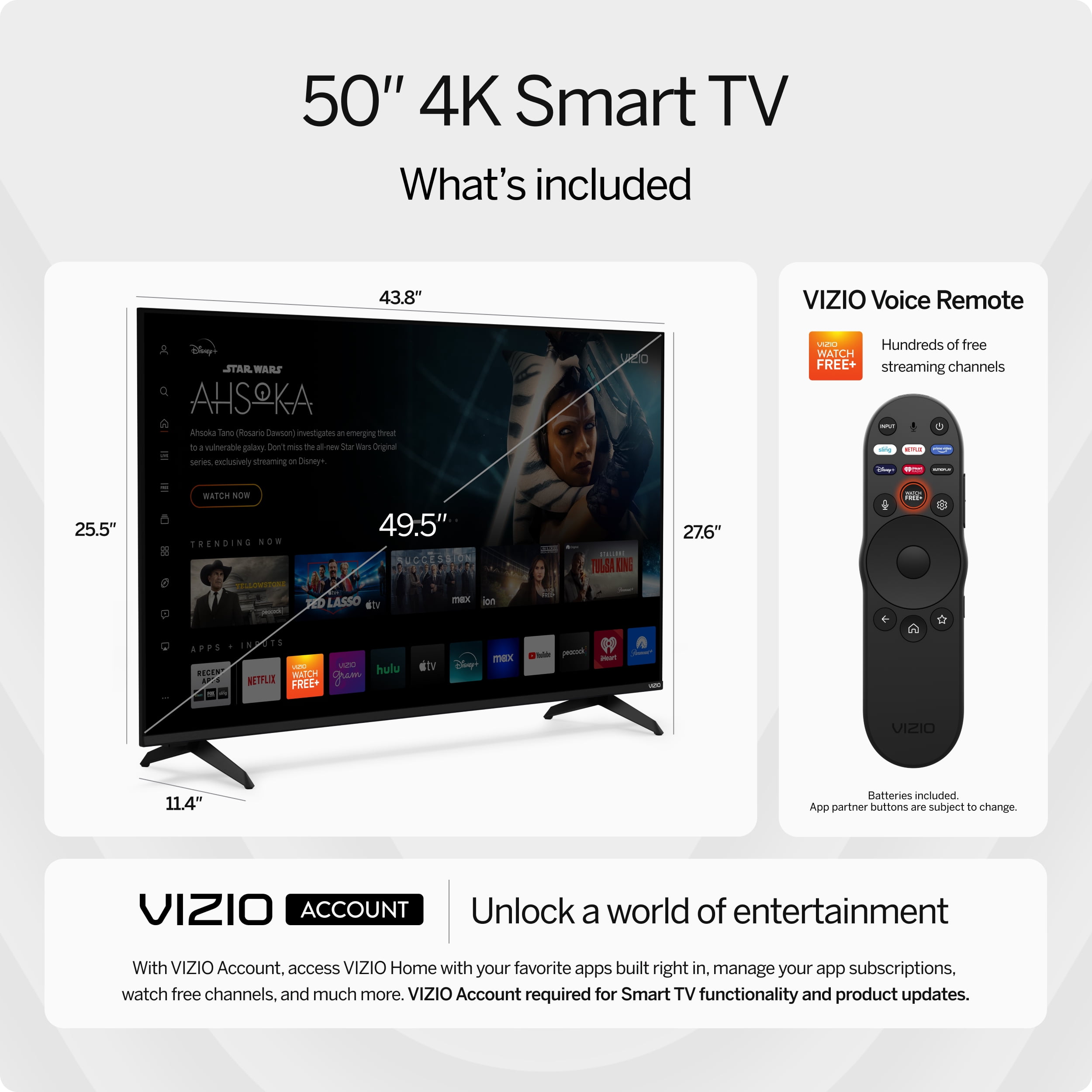 VIZIO 50" Class 4K UHD LED HDR Smart TV (V4K50M-08) - Image 3