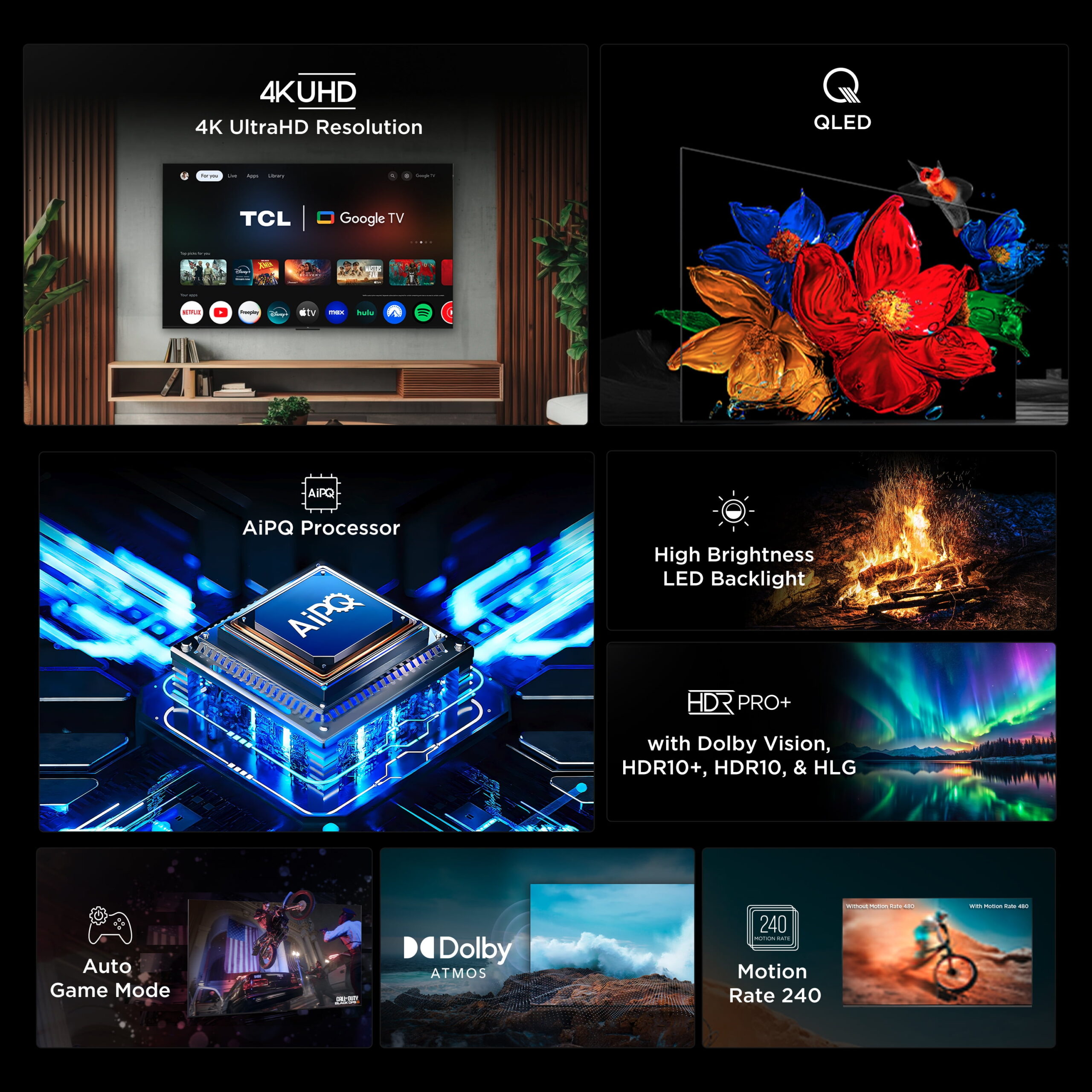 TCL 65" Q Series QLED 4K UHD HDR Smart Google TV (NEW 2025) - Dolby Vision, Dolby Atmos, Motion Rate 120, HDR 10+, Auto Game Mode - 65Q51K - Image 3