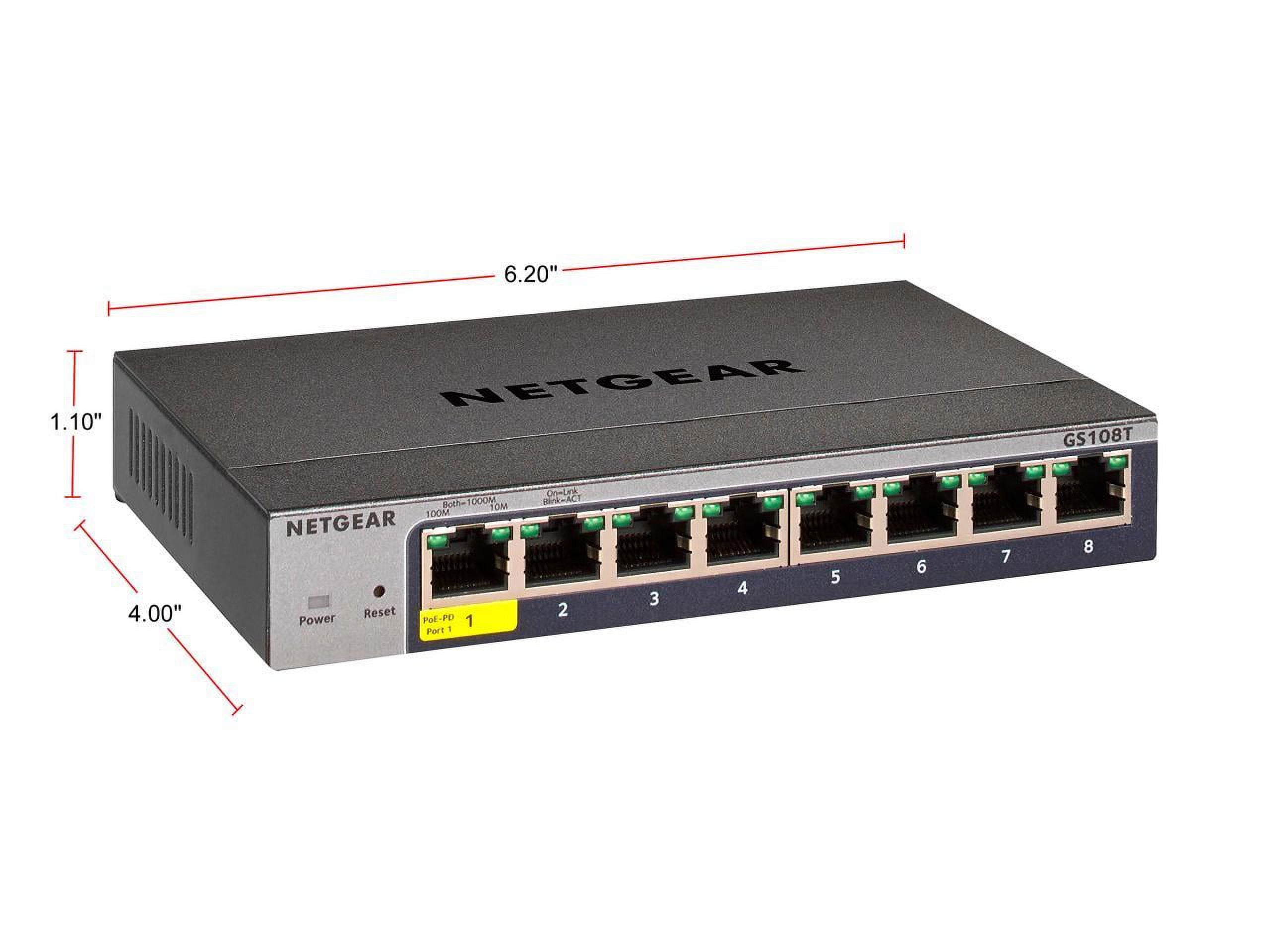 Netgear® 8-Port Gigabit Smart Managed Pro Switch, GS108T-300NAS - Image 2