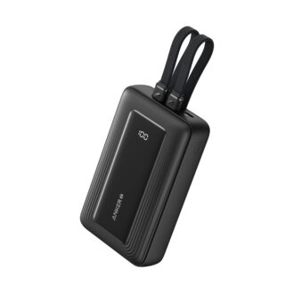 Anker Power Bank, 20,000mAh 30W Max Fast Portable Charger with Built-in USB-C and MFi Certified Lightning Cables, USB-C&A, Battery Pack for iPhone 16/15 Series, MacBook, Galaxy