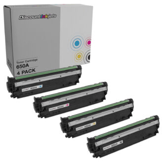 DI Toner Cartridge Replacement for HP 650A Black, Cyan, Magenta, Yellow 4pk Compatible with HP CP5525, CP5525dn, CP5525n, CP5525xh, M750dn, M750n, M750xh