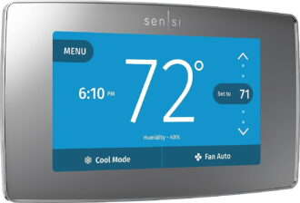 Emerson Sensi Touch Smart Programmable Wi-Fi Thermostat, C-Wire Required-Silver