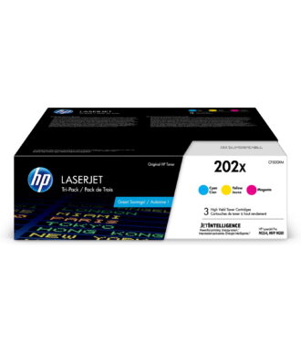 HP 202X 3-pack High Yield Cyan/Magenta/Yellow Original LaserJet Toner