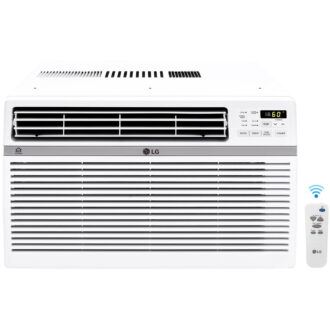 LG 18,000 BTU 1000 Sq ft New Window Smart Air Conditioner with Remote, White, LW1821ERSM