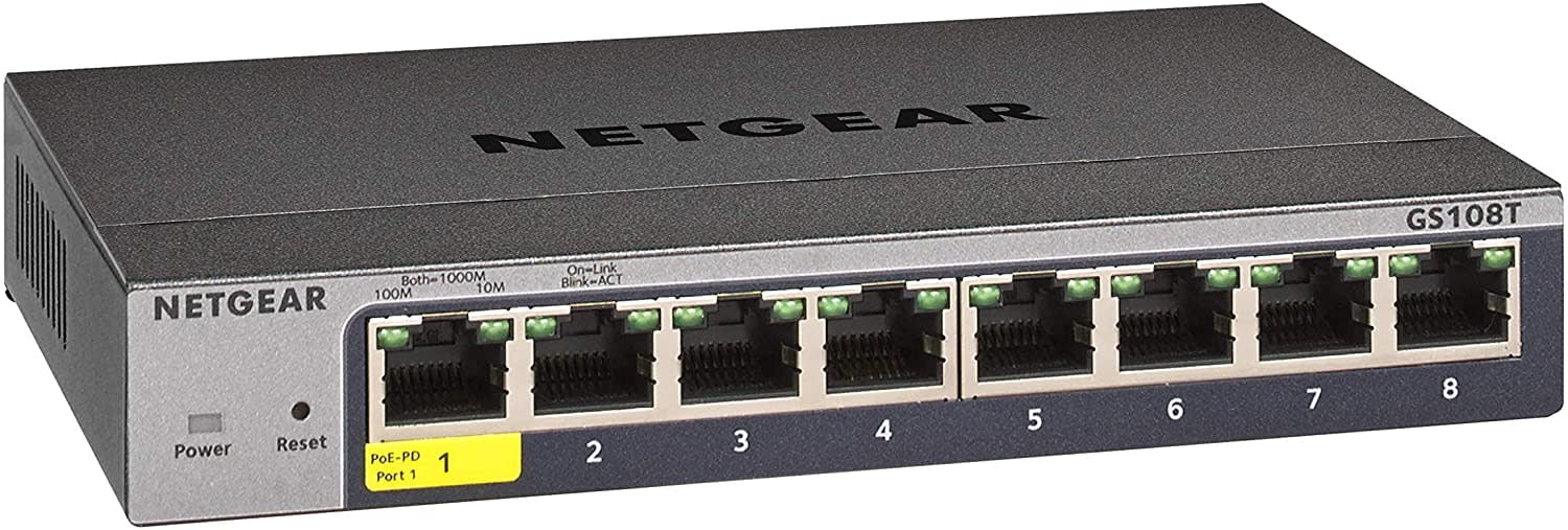 Netgear® 8-Port Gigabit Smart Managed Pro Switch, GS108T-300NAS