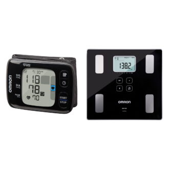 Omron BP6350 7 Series Wireless Wrist Blood Pressure Monitor & BCM-500 Body Composition Monitor and Scale with Bluetooth Connectivity