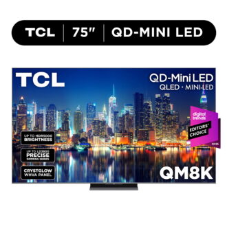 TCL 75" Class QM8K Series QD-Mini LED QLED 4K UHD Smart Google TV (NEW, 2025) - 144Hz, Local Dimming, CrystGlow WHVA Panel - 75QM8K