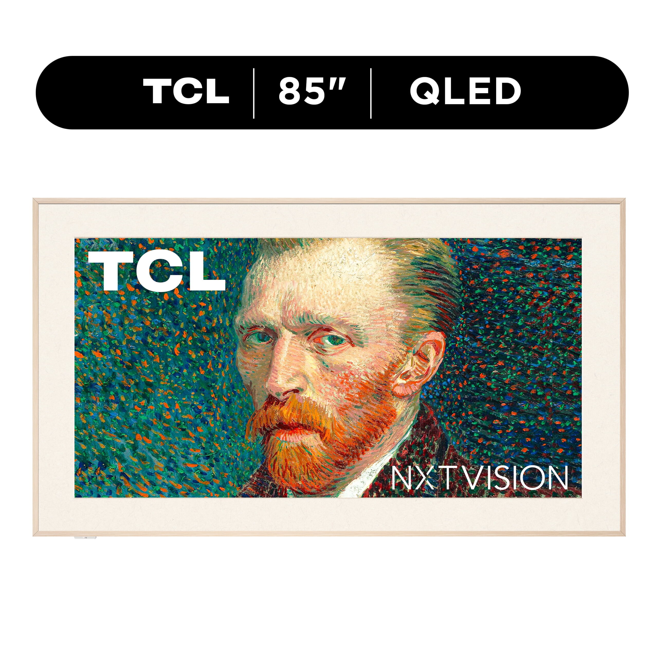 TCL 85" Class NXTVISION TV 4K QLED Smart Google TV and Flush Wall Mount (NEW 2024) - Art TV, Matte Anti-Glare Screen, 144Hz - 85A300W