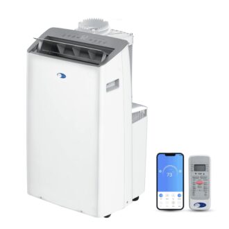 Whynter Inverter Dual Hose Portable Air Conditioner with Smart Wi-Fi, Heater, Dehumidifier, and Fan  600 sq ft EfficiencyARC-1230WNH