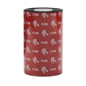 Zebra 5100 Thermal Transfer Resin Ribbon, 4.33" x 1,476', 1" Core, 6 Ribbons