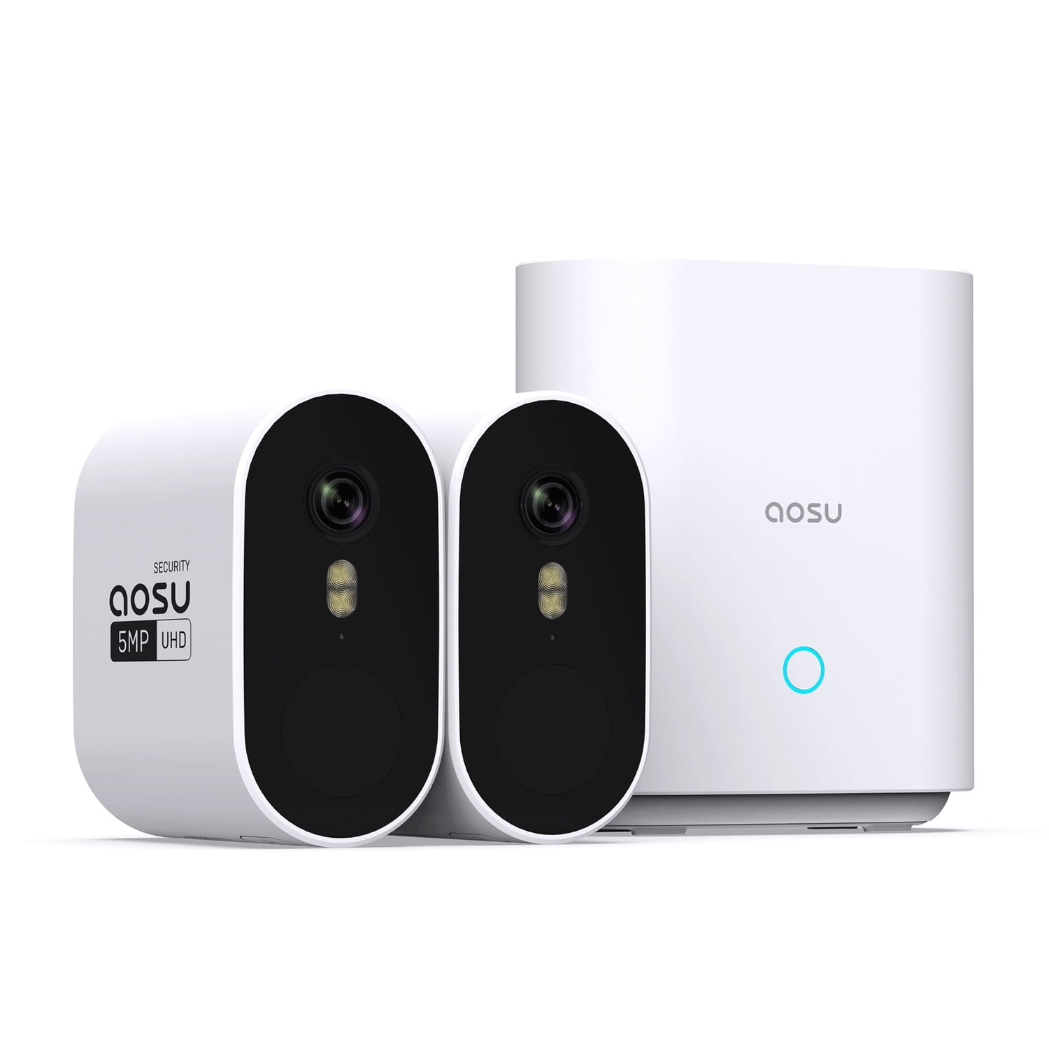 aosu 3K 5.0-MP Outdoor WirelessCam System Max with 2 Cameras and 4-Channel HomeBase Recorder, C6S2AH11, C6S2AH11