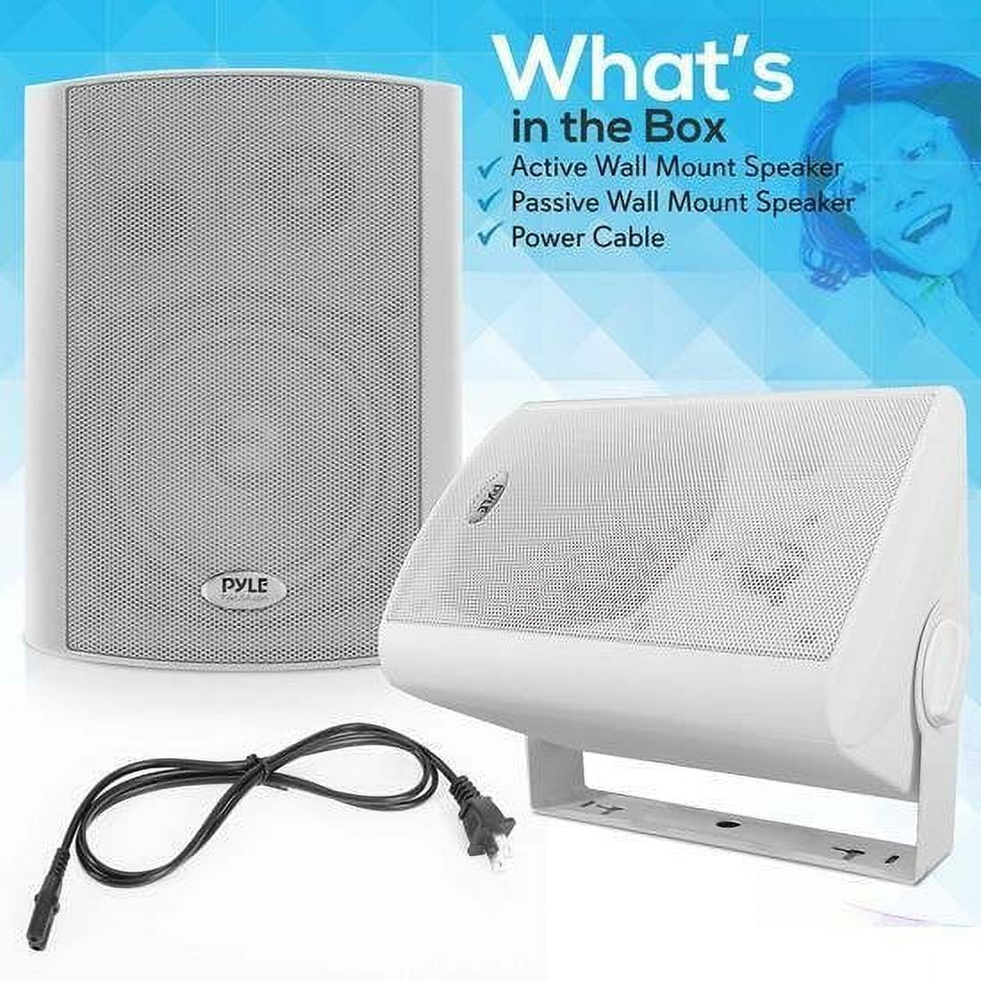 Pyle PDWR53BTWT 5.25" 300 Watt Bluetooth Indoor Outdoor Speakers, White (2 Pack) - Image 7