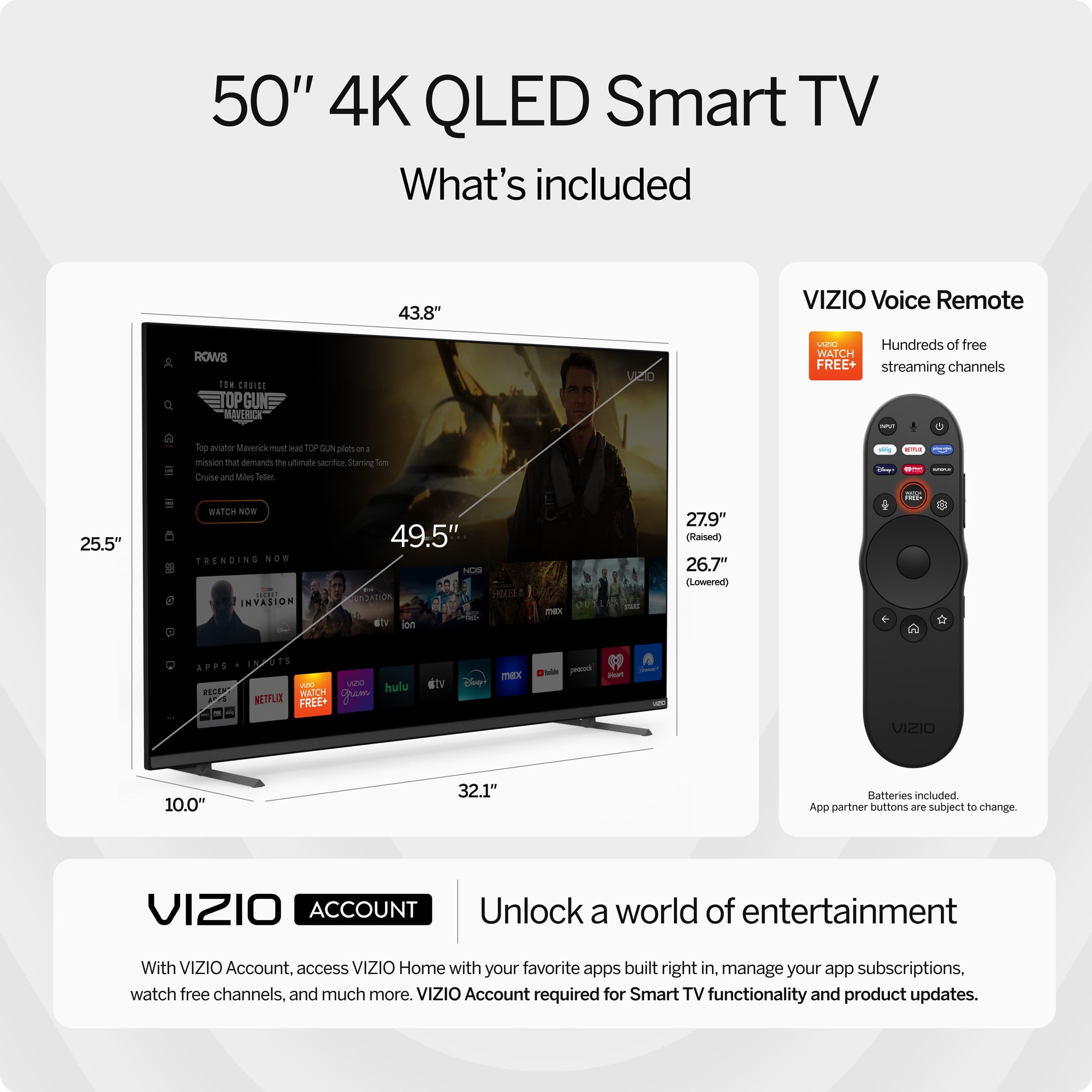 VIZIO 50" Class Quantum Pro 4K QLED HDR 120Hz Smart TV (M50QXM-K) - Image 3