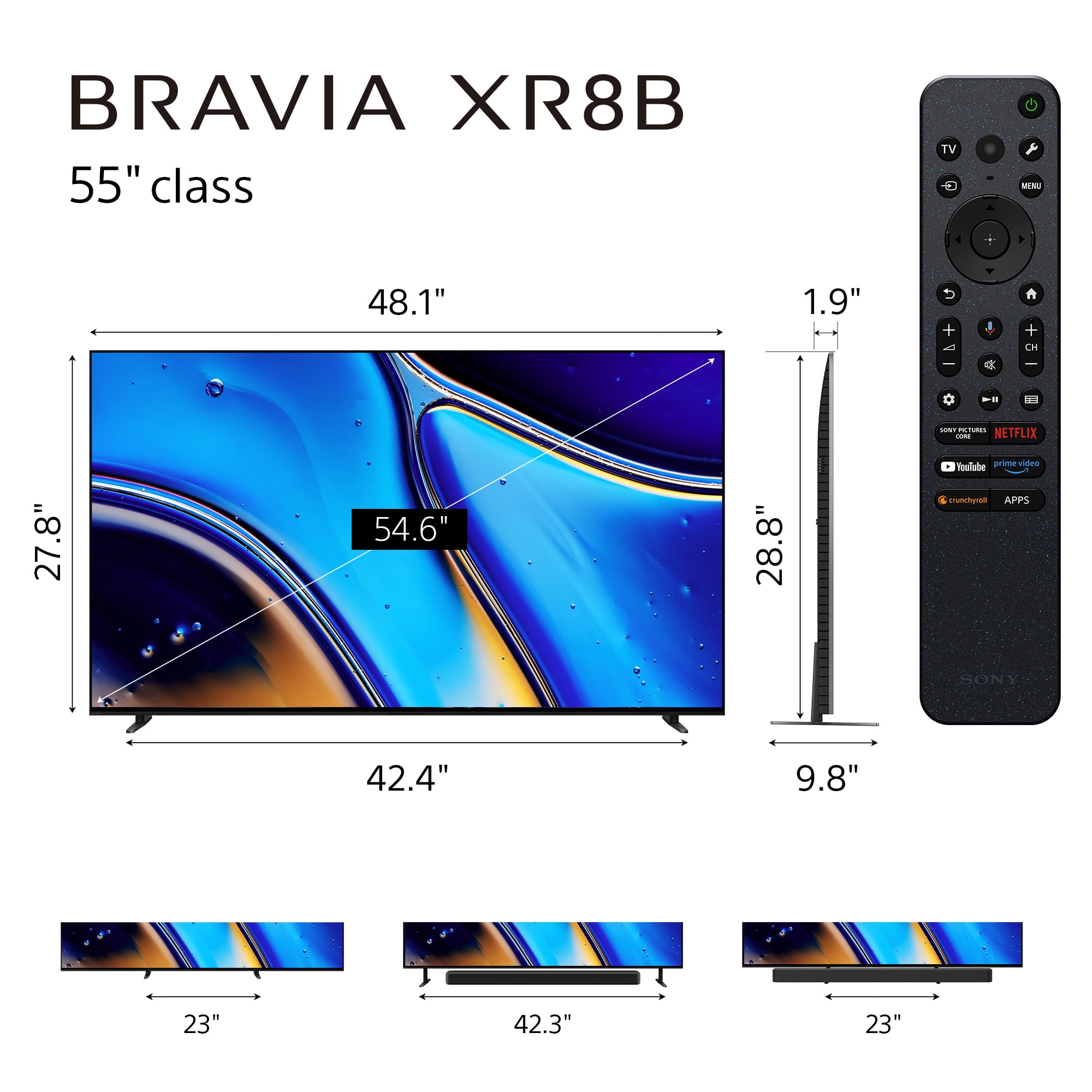 Sony 55” class BRAVIA XR8B OLED 4K HDR Smart Google TV K-55XR8B, 2025 Model - Image 2