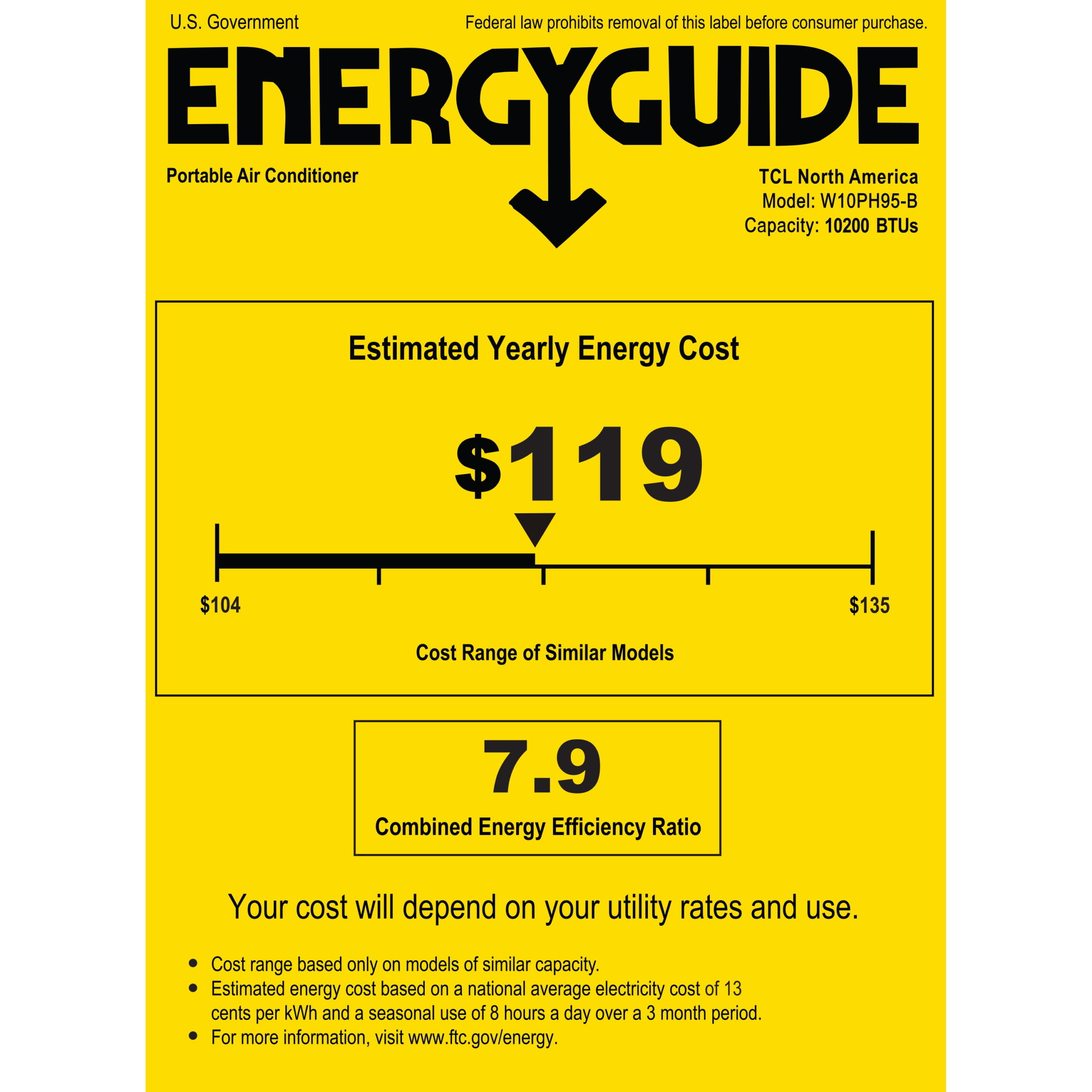 TCL 10,000 BTU SACC Portable Air Conditioner and Heater, Black, All-Season Comfort, Smart Heating, NEW, W10PH95-B - Image 2