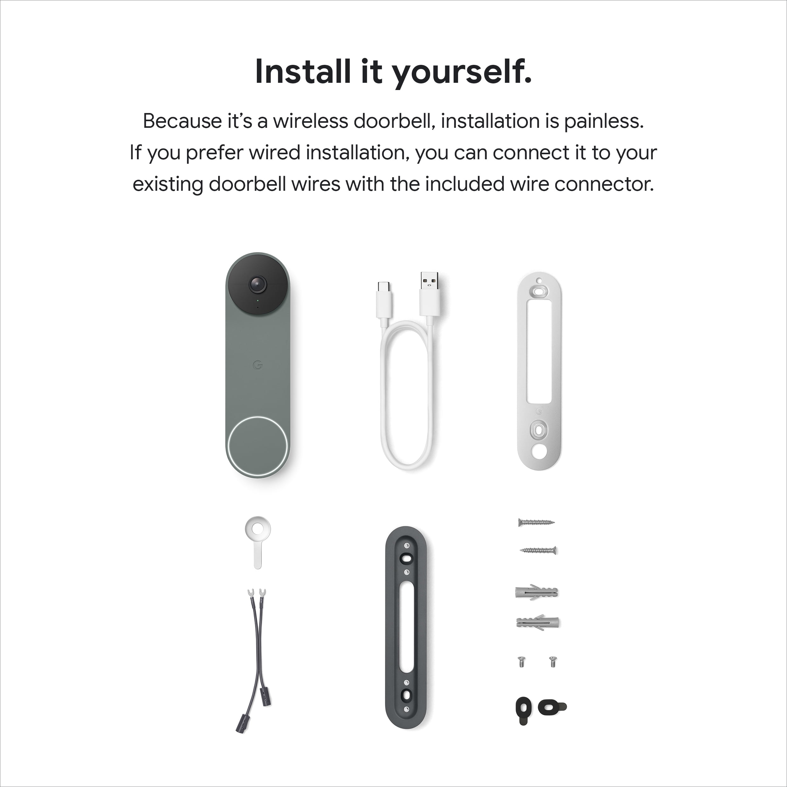 Google Nest Video Doorbell, WiFi, Battery Power with Motion Sensor, 2 Way Audio - Ivy - Image 6